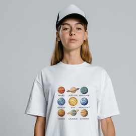 arricraft 4 Sheets Planet Arrangement Cloth Iron on Stickers, Mars Planet Heat Transfer Stickers Decals for DIY T-Shirt Jeans Backpacks Families Clothing Hat Decoration Applique