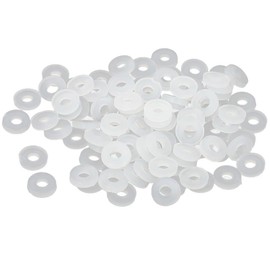 TA-VIGOR 100Pcs White Nylon Flat Washers, M2 x 5mm x 1mm, Insulating O-Ring Gaskets, Tap Sealing Spacer for Faucet, Pipe, Water Hose - Durable Round Seal Washers