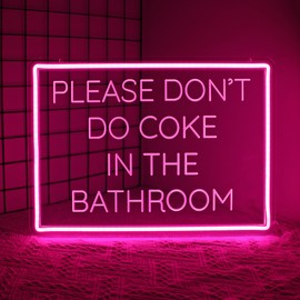 Whfobfe Don't Cook In The Bathroom Neon Sign Led Neon Lights Neon Signs for Wall Decor USB Powered Led Neon Signs for Room Decoration