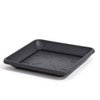 Anthracite square flower pot with saucer TERRA 37x37 cm ,