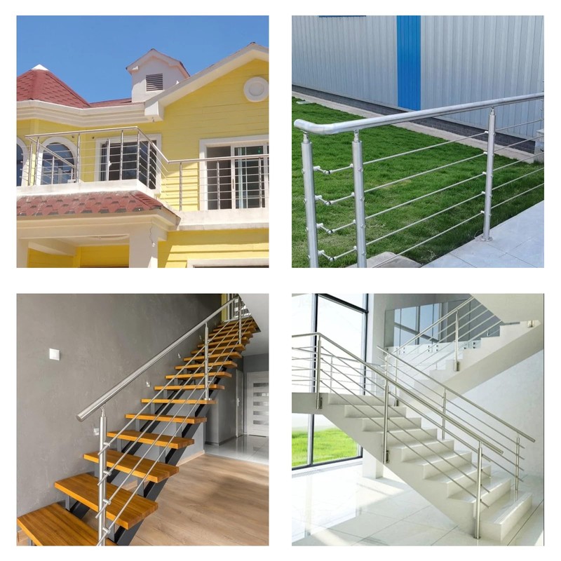 4 Pcs Handrail End Caps Stainless Steel Round Handrail End