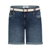 Sublevel Damen Jeansbermuda mit Gürtel, Aufschlag, 5-Pocket Dark-Blue M