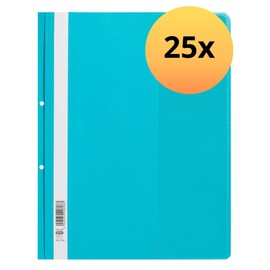 Elba Schnellhefter A4, aus Kunststoff, 2-fach gelocht, türkis, 25 Stück