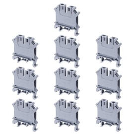 MECCANIXITY Terminal Blocks 10 Pack USLKG5N Rail Mount Fuse Holder Screw Terminal Block Wire End Bracket Stopper Din Rail Screw Fixed for DIY Electronic Circuits Machine Appliances