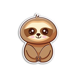 2 x 10cm Sloth Vinyl Stickers - Cub Zoo Safari Farm Animal Kawaii Characters Kids Cartoon Cute Girls Boys Scrapbook Sticker #81994