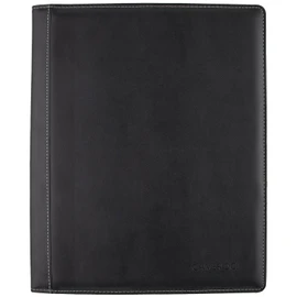 Cambridge Limited Business Notebook, 8-1/2" x 11", 50 Sheets, NoteTaker Portfolio and Refillable Notebook with 5" x 8" Notepad and Business Card Pocket, Zipper Mesh Pocket, Black (06126)