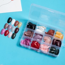 COLORBIRD Nail Tip, Short, 12 Colors, 288 Pieces, Black, Pink, Blue, Sea, Pool, Nail Tip, Simple, Stylish (Ballerina S Glossy)