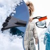 langyoujia Car Ice Scraper with Broom, 2-in-1 Car Ice Scraper