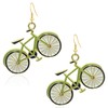 CWVHQ Bike Drop Earrings Unique Handmade Lightweight green Bicycle Dangle
