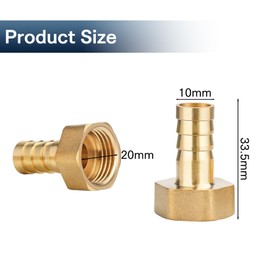 CXNXFD 2 pieces 1/2 inch brass hose nozzle, 10 mm hose connection, hose nozzle, G1/2 female thread pipe adapter