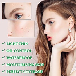 Cahiuyoa Unidad Crema Aplicador Esponja Tipo Hongo Base Maquillaje Líquida Mate Larga Duración Corrector Natural