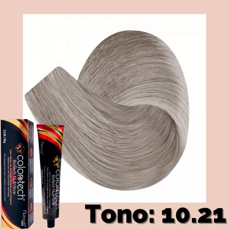 Colortech Tono Beige 10.21 Rubio Extra Claro Nacarado Cenizo