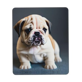SSIMOO Cute Bulldog Puppy 1 Desk Computer Pad-Gaming Computer Mat for Office and Home Use-Cute Computer Pad, Black