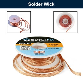 WELSOLO Desolder Desoldering Braid Wick Wire Mop Solder Sucker Fluxed Remover (Width 2.5mm)