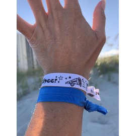 Infinity Collection - Blue Hair Ties - No Crease, No Tug Elastic Ponytail Holders for Girls, Women, Cheerleaders, Teams & Coaches - 5 Pcs