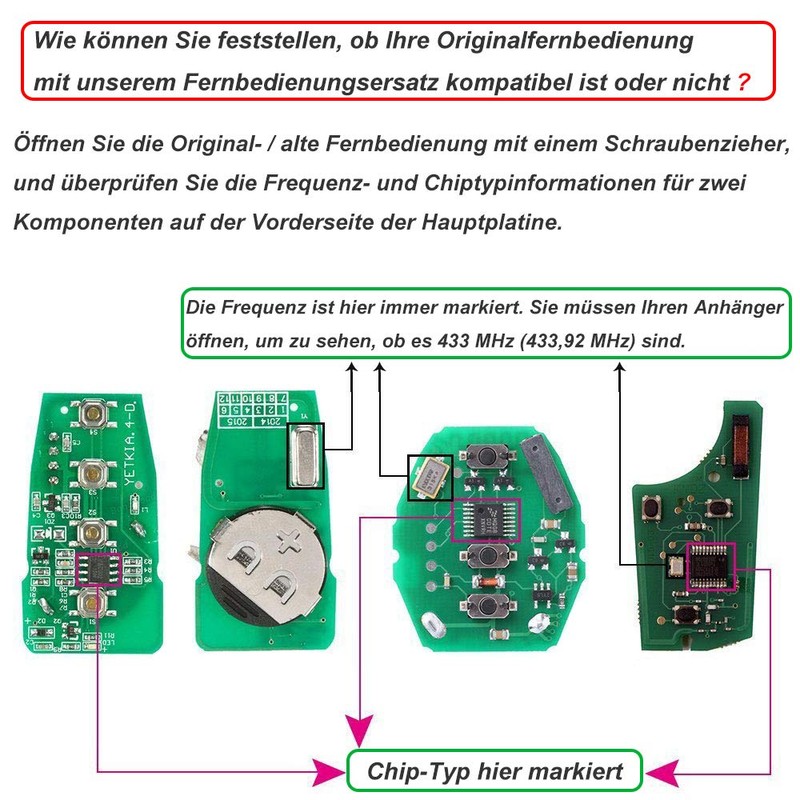 2 Pack 433.92MHz Copy Remote Controller Metal Clone Remotes Auto