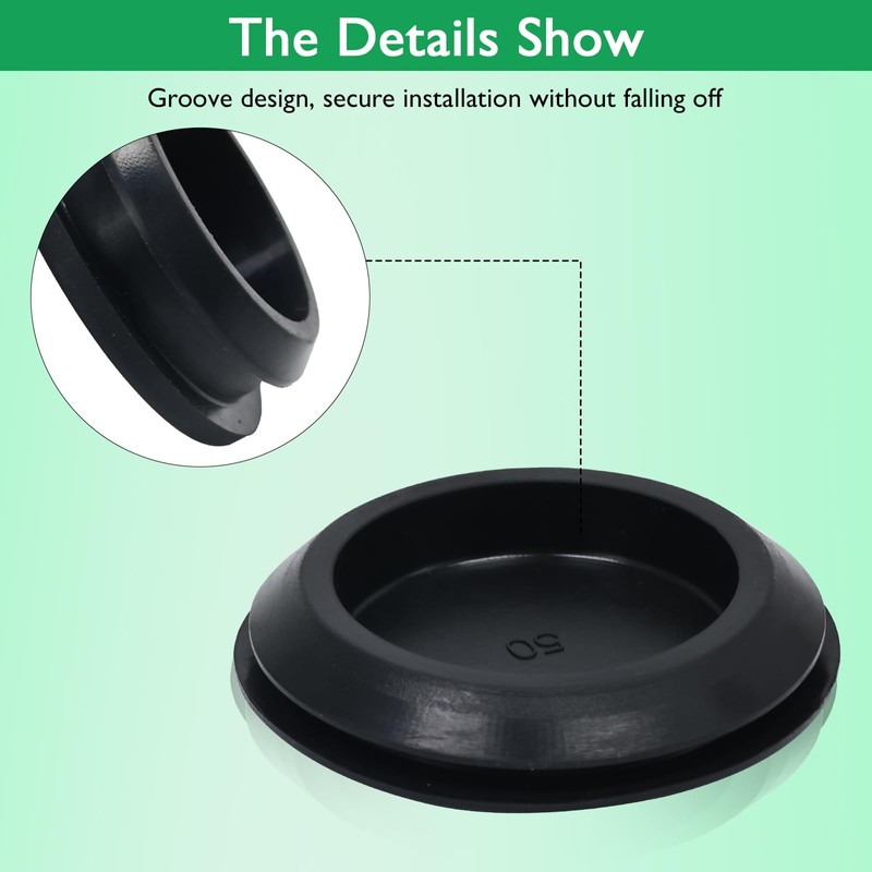 EASYEAH 30PCS Rubber Plugs for Round Holes - 3/8"(10mm) Black