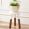 LitaEther 9" Rubber Wood Plant Stool, Wood Accent Stool, Reverse