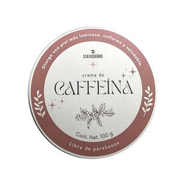 Crema de Caffeína con Té Verde y Pantenol, Libre de Parabenos, 100 g