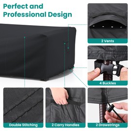 BROSYDA Protective Cover Garden Furniture Waterproof 126 x 126 x 74 cm, 600D Oxford Covers for Cube Garden Furniture, PU Coating, with Tight Straps and Drawstring