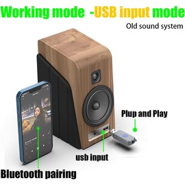 QOFOWIN USB to Bluetooth Adapter, Wireless Audio Receiver 3.5mm Bluetooth 5.3 Car Kit Music adapter for Car Stereo Sound System, HomeStereo,Portable Speskers, (H222-Gun Grey).