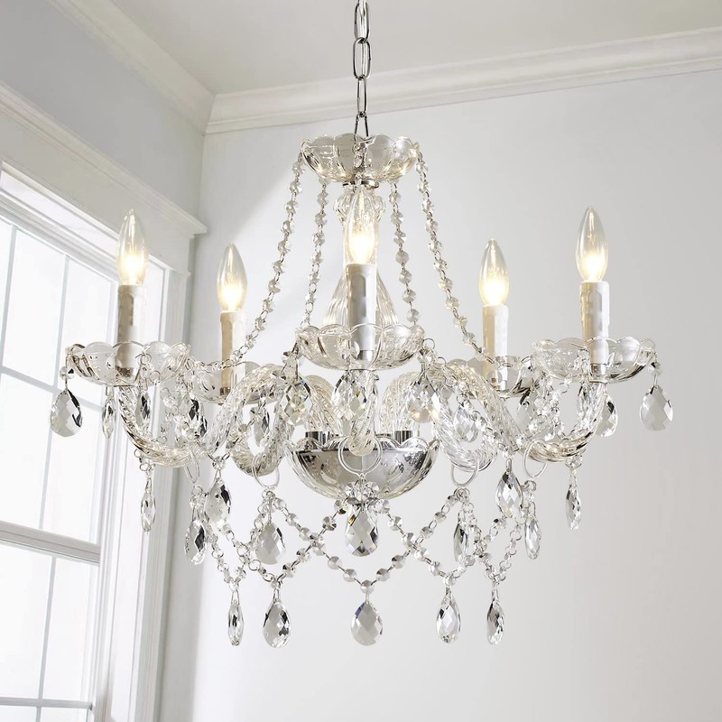 Saint Mossi 5 Light Modern Contemporary Elegant K9 Crystal Glass