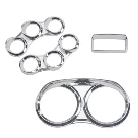Fitede Instrument Dash Cover Kit Compatible with 2006-2022 Peterbilt 379 384 386 387 388 389 Center Gauge Cover (Chrome)
