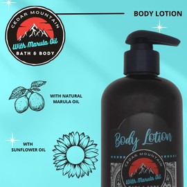 Cedar Mountain Floral Scents Marula Oil Body Lotion Variety Pack includes scents Acai Lemon & Rose, Dragon Fruit & Hibiscus and Raspberry & Plum Blossom