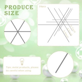 Hotop 24 Pieces Snowflakes Metal Wires Snowflake Form with 400 Mixed Color and Sizes Pearl Beads Fun Beading Project 3 Sizes Christmas Snowflakes Ornament Kit for Handicraft DIY (Red, Green, White)