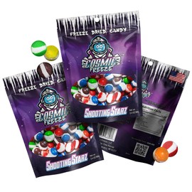 Cosmic Freeze Shooting Starz Dried Candy, Crunchy Dry Candy for Mix-In Snacks Dried, Gluten-Free, Made in USA, 2.4 Oz, 3-pack