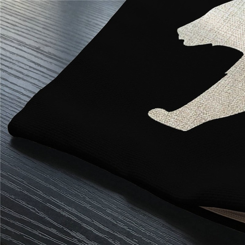 Smooffly Throw Pillow Case Black Background Bear Cotton Linen Throw