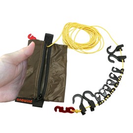 onewind Campsite Storage Line, 6m/19ft Camping Clothesline Hanging Gear for Tent Campers Camping Gear Organization UHMWPE Core Rope GearLine Hanging Organization System for Camping Hiking Backpacking