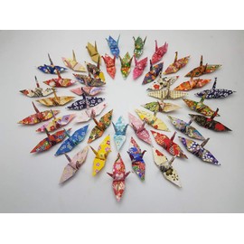 100 Origami Paper Crane Washi Paper Mixed Patterns Origami Crane Made of 3x3 inch Japanese Print Chiyogami Paper Art Ornament Decoration