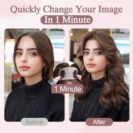 SEGO Pro Hair Toppers for Women Real Human Hair Human Hair Toppers for Thin Hair Toppers Hairpieces for Women No Bangs Adds Volume 12 Inch 1B Natural Black