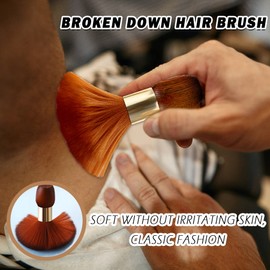 Vtrem 2 Pack Brown Barber Brush Neck Duster Neck Duster Brush for Hair Cutting Wooden Handle Hair Brush Hair Cut Brush Barber Powder Brush