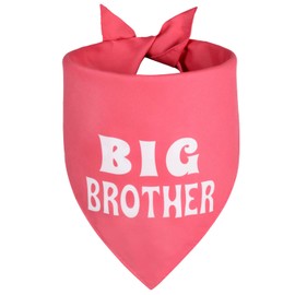 Agroon Big Brother Dog Bandana Soft Pink Large 1PCS, Adjustable Triangle Scarf, Pregnancy Announecment, New Baby for Family.