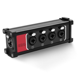 XMSJSIY Audio Snake Box 4 Channel Multi 4 * 6.35mm 1/4" TRS Stereo Female to RJ45 Ethercon Female Extender Over Cat5/6 Ethercon for Stage Sound and Recording Studio (B)