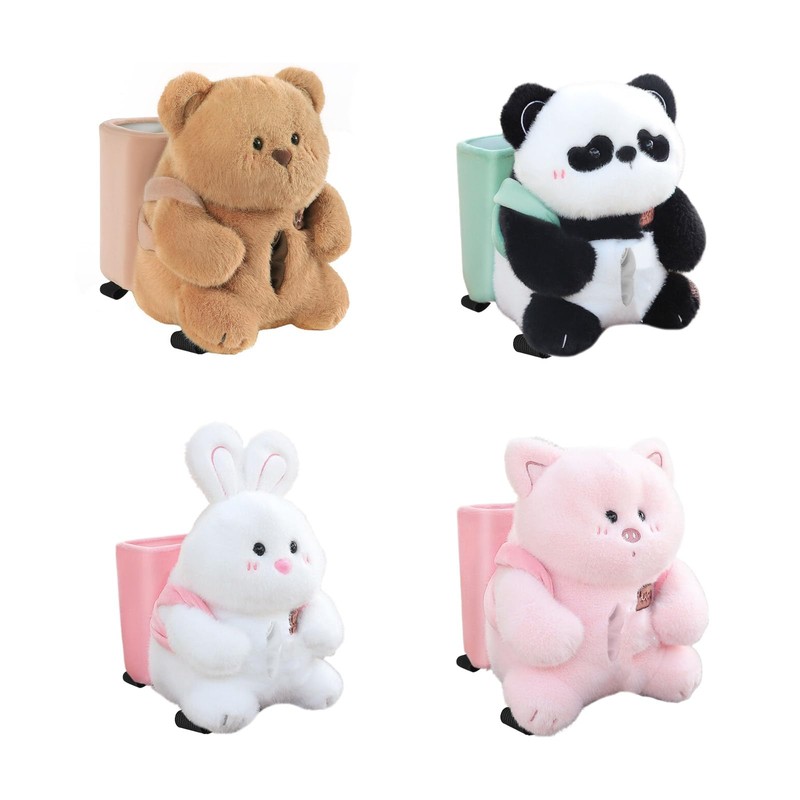 HUANGGG Car Mounted Tissue Box 2 in 1 Cartoon Plush