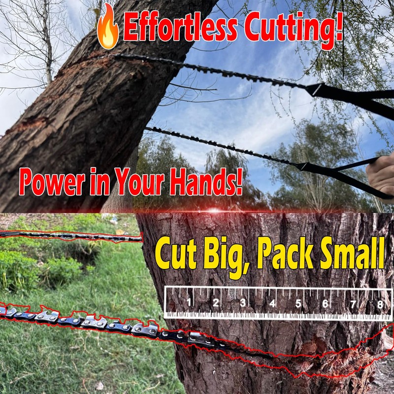 Pocket Chainsaw With Wire Saw for Camping Heavy Duty Steel