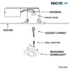 NICOR Lighting DLR4-R-10-120-2K-WH 4 in. White LED Recessed Retrofit Adjustable