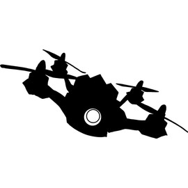 Drone - 5 Inches - For Cars, Trucks, Windows, Laptops, Tablets - Outdoor-Grade 2.5mil Thick Vinyl - Black