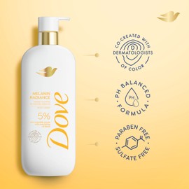 Dove Body Wash Melanin Radiance Nourishes for restored radiance 5% pro-ceramide serum with nourishing oil blend 18.5 oz