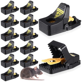 Qualirey Mouse Traps Indoor for Home Rat Traps for House Small Mice Traps Reusable Rat Traps Snap Traps Quick Effective Mouse Catcher Safe Mousetrap for Family and Pet (12 Pcs)