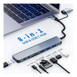 8 En 1 Adaptador Usb C Hub Tipo C, Multipuerto, Usb 3.0, .