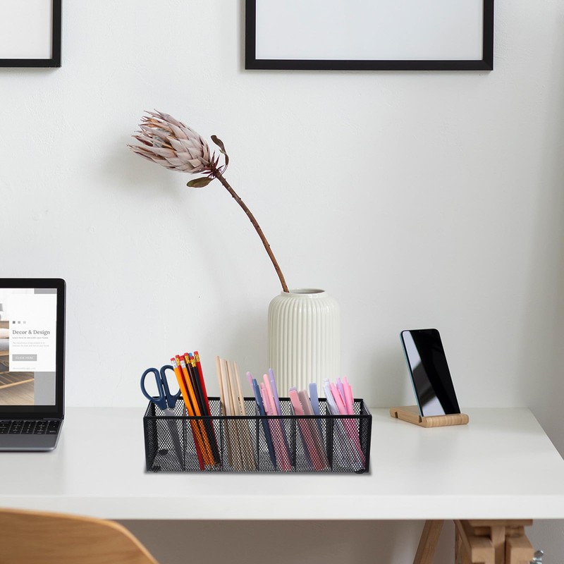 mekueeex 2 Pcs Mesh Desk Organizer Metal Mesh Pen Holder