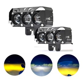Faros Auxiliares Led De Doble Color 70w P/auto, Moto, 2 Pzas