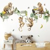 decalmile Wild Monkey Climbing Tree Wall Decals Jungle Animals Vine