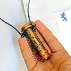 Antique Brass Kaleidoscope Pendent - Easy to Carry, Handmade for Kids, Family & Friends - 3" x 0.7"