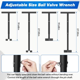 Adjustable Ball Valve Wrench，Heavy Duty Steel Labor-Saving Wrench