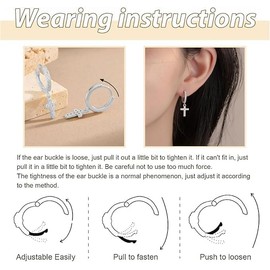 18k Gold Plated Cross Hoop Earrings for Women Men Rhinestone Gold Silver Cross Dangle Earrings Small Huggie Hoops Earrings Lightweight Cross Jewelry for Men